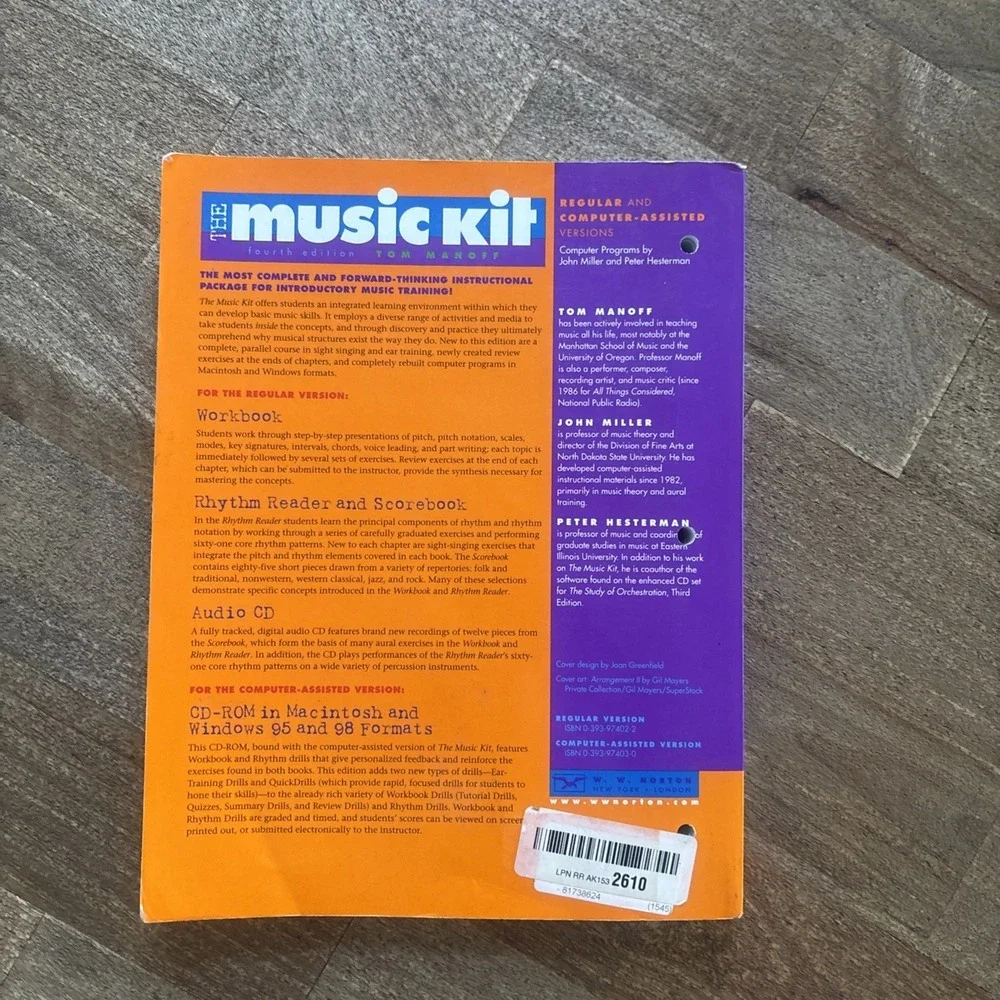The Music Kit Workbook, 4th Edition, Manoff, Tom